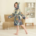 thumbnail image 4 of FORMRS Niños Bathrobe Unisex Hooded Robe Soft Plush Pajamas Sleepwear, Size 7-9T, Colorful Goldfish, 4 of 7