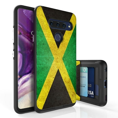 LG V40 ThinQ Case, PimpCase Slim Wallet Case + Dual Layer Card Holder For LG V40 ThinQ (Released 2018) Jamaica