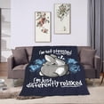 thumbnail image 4 of Lovely Fat Rabbit Blanket Lightweight Flannel Throw Blanket Bunny Rabbit Decor Gifts for Boys Girls I''m Not Stressed I''m Just Differently Relaxed Soft Cozy Throw Sofa Bed Blanket 60"X80", 4 of 6