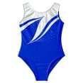 thumbnail image 4 of renvena Girls Gymnastics Leotard Shiny Metallic Ballet Dance Leotard Bodysuit Activewear Size 6-16 Royal Blue 10, 4 of 6