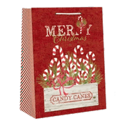Paper Images 2Pack Accented Farmhouse Giftbag - - Candy Canes - / Large