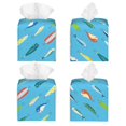 thumbnail image 2 of Balery Different Color Fishing Bait Porta Pañuelos de Cuero con Estampado – Funda Moderna Cuadrada para Caja de Pañuelos, Dispensador 5x5x5'', 2 of 7
