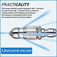thumbnail image 4 of YiJuHui 1pcs High-Pressure Sewer Nozzle with 7-Jet Cleaning Action, 5000 PSI Stainless Steel, for Pipe Flushing and Drain Blockage Removal, 4 of 9