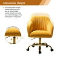 thumbnail image 6 of Velvet Office Desk Chair Makeup Vanity Table Chairs Adjustable Armchair Gold Legs Mustard, 6 of 11