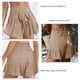 thumbnail image 3 of Shirred cintura ruffle pantalones cortos de pierna ancha mujeres elegante suelta casual color liso frente pajarita pantalones cortos para oficina, 3 of 6