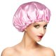 thumbnail image 1 of Gorro de ducha Gorros de ducha ajustables para mujeres Extra grande Actualización Doble capa impermeable Gorro para el cabello Gorros de baño Gorro de ducha Mujeres Niñas Protección del cabello para a, 1 of 5