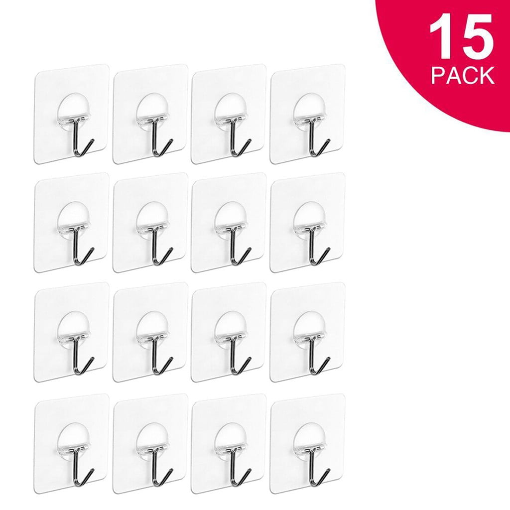 10x Super Strong Self Adhesive Wall Hooks Suction Cup Sucker Hanger Bathroom H