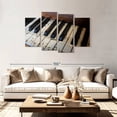 thumbnail image 2 of Elephant Stock Vintage Piano Keys Wall Art - Horizontal Multi Panel Canvas - Living Room Wall Decor - Music Multi Panel - Black And Brown Decor - 75" x 48", 2 of 8