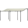 thumbnail image 2 of Outsunny 10' x 16' Outdoor Pergola Canopy, Wall-Mounted Metal Patio Canopy with Drainage Holes for Backyard Garden Porch, Cream White, 2 of 9