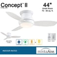 thumbnail image 2 of Minka-Aire F518L-WH, Concept II LED White Flush Mount 44" Ceiling Fan with Light and 2-Remote Control Bundle, 2 of 9