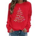 thumbnail image 2 of HOMBOM Womens Christmas Sweatshirt Crewneck Long Sleeve No Hood Christmas Tree Print Pullover Lightweight Loose Casual Fall Winter Tops, 2 of 6