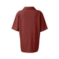 thumbnail image 4 of Stichou Polo Shirts for Women Short Sleeve Button Waffle Knit Golf Tee Cotton Business Casual 2026 Summer Work Tops Wine 3XL, 4 of 7