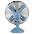 thumbnail image 4 of Better Homes & Gardens 8" 3-Speed Blue Linen Retro Metal Tiltable-Head Oscillating Table Fan, 4 of 10