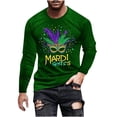 thumbnail image 2 of TIMIFIS Chemises à Manches Longues pour Hommes Mardi Gras Mode Décontractée Carnaval Imprimé Col Rond T-Shirt Léger Pull Tops de Fête, 2 of 5