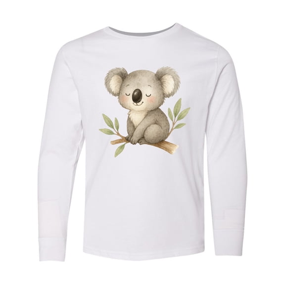 Inktastic Sleepy Koala Long Sleeve Youth T-Shirt