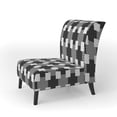 thumbnail image 2 of Designart "Geometric Monochrome Pattern II" Upholstered Mid-Century Accent Chair - Arm Chair, 2 of 5