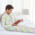 thumbnail image 6 of Lsque Color Rabbit Pattern Long Sleeve Pajama Set for Men - Soft 2-Piece Sleepwear and Loungewear Set with Pockets, Comfy Nightwear-X-Large, 6 of 7
