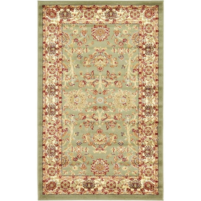 Unique Loom Voyage Tapis Design Complexe 3' 3 x 5' 3 Rectangle Vert Clair/ivoire
