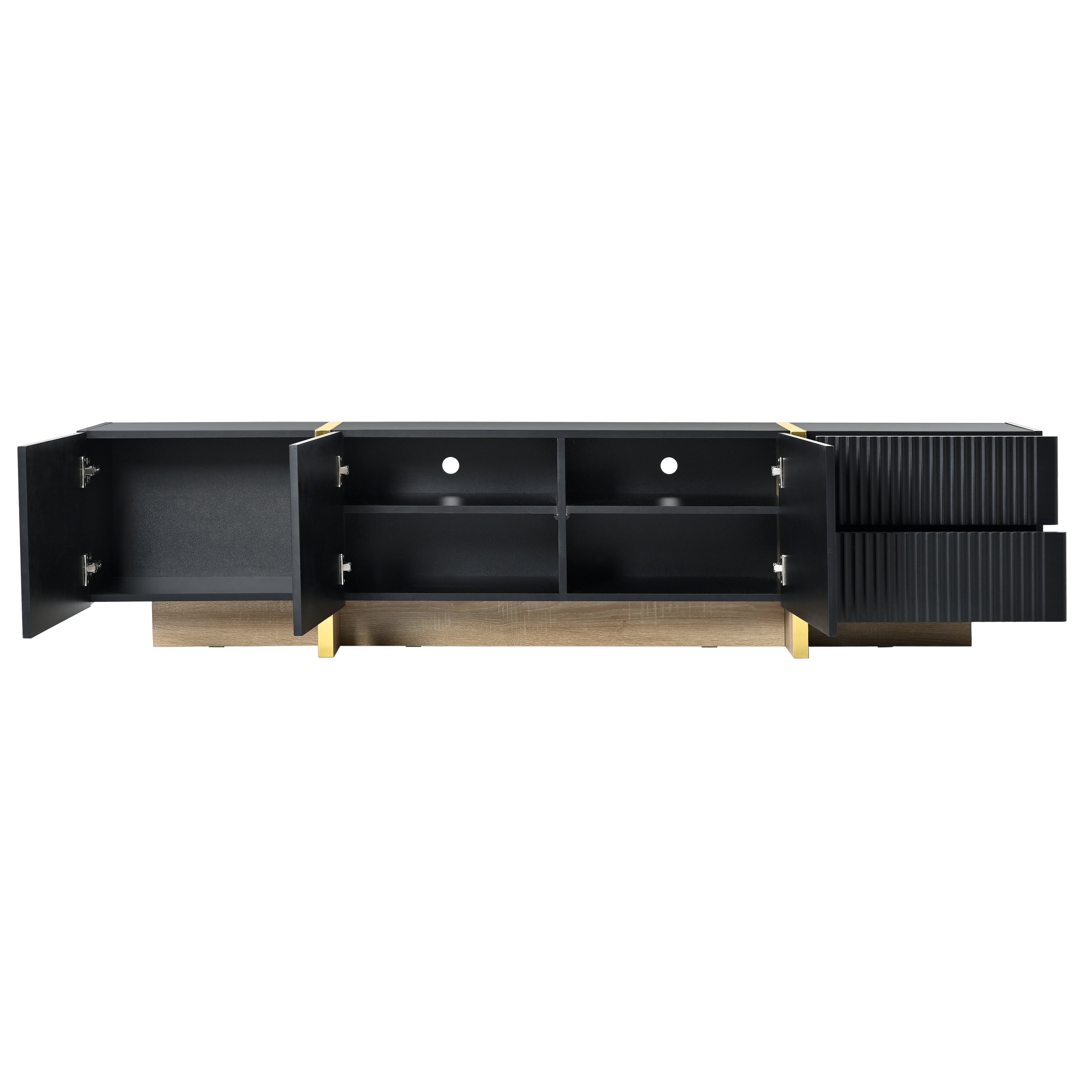 Aukfa TV Stand for TVs Up to 80", Media Console for Living Room,Black