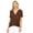 Chocolate, variant on Double Zero Women's Surplice V-Neck Soft Casual Top (Rust, Large)
