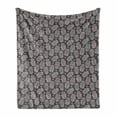 thumbnail image 1 of Oriental Soft Flannel Fleece Throw Blanket, Hamsa Hands Middle Eastern Luck Motif, Cozy Plush for Indoor and Outdoor Use, 50" x 60", Purple Grey Blue, by Ambesonne, 1 of 5