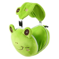 BloomLoom Kids Travel Pillow with Eye Mask - 2-in-1 Deformable Kids Neck Pillow for Traveling,Soft U-Shaped Pillow with Adorable Animal Design,Comfy Sleep and Play,Ideal for Airplanes Travel,Green