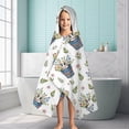 thumbnail image 6 of White Cow Flower Bucket Pattern Hooded Bath Towel，60"x35" for Ages 3 To 12 Kids, Quick Dry Lightweight Soft Microfiber Hood Beach Towel Cover Up for Kids, 6 of 7