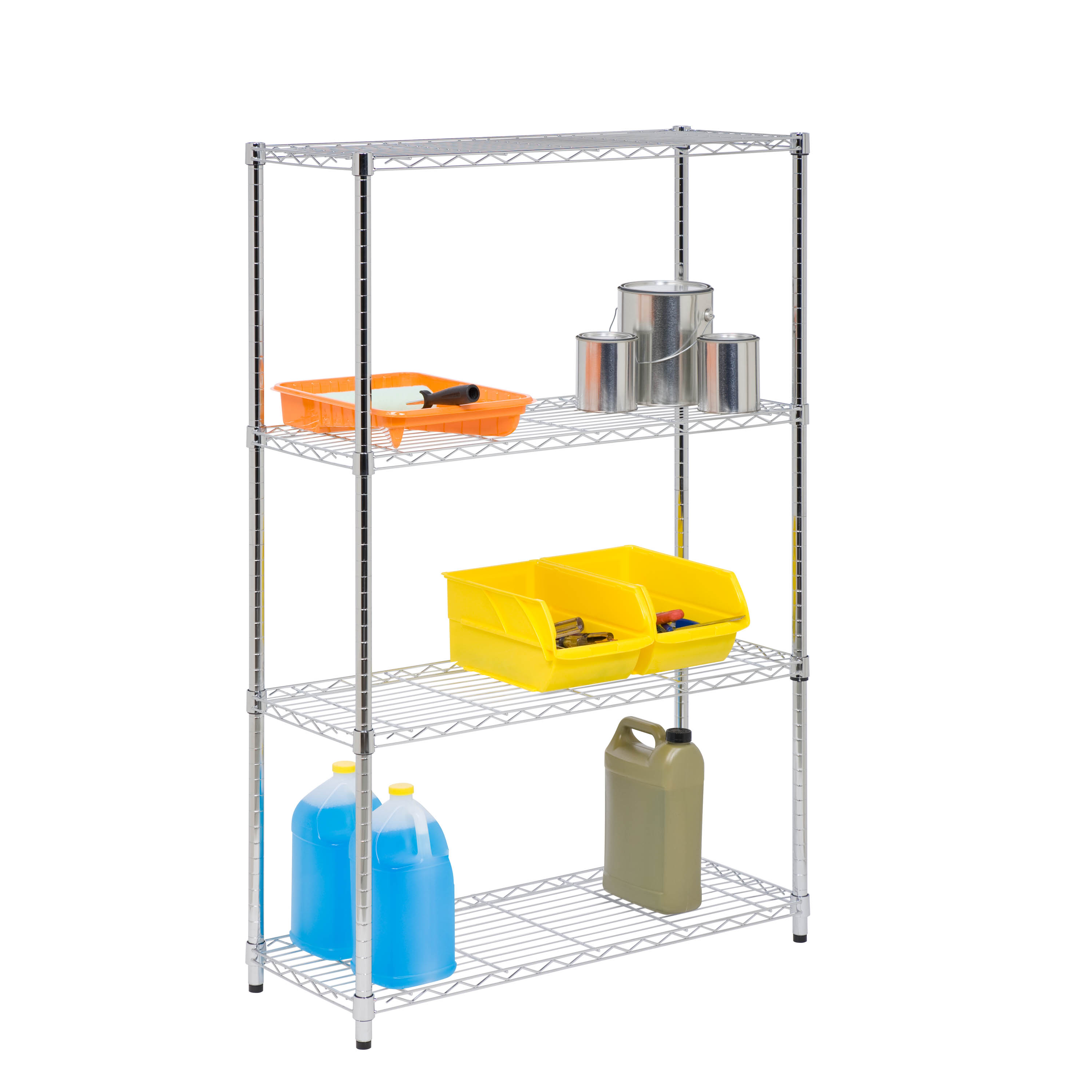 Honey Can Do 4-Tier Heavy-Duty Adjustable Shelving Unit With 250-Lb Weight Capacity, Chrome, Basement/Garage - image 3 of 5