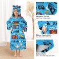 thumbnail image 4 of joogoo Wearable Blanket Hoodie for Kids Vehicles Cartoon Trucks Cars Flannel Oversized Sweatshirt 3-14 Years S, 4 of 7