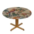 thumbnail image 3 of HAOXIT Designer Yellow French Spring Summer Tablecloth, Rustic Floral Birds Pattern Table Cloth for Round Tables,Decor Table Cover for Kitchen Dining Patio Holiday Banquet 54-58, 3 of 8