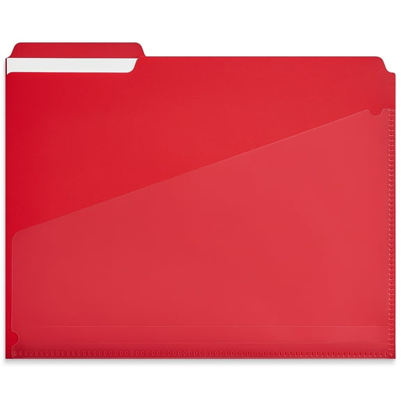 Staples File Folder 1/3-Cut Tab Letter Size Plastic Assorted Colors 30/Box (ST62541)