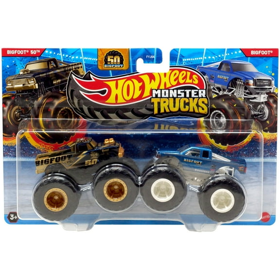 Hot Wheels Demolition Doubles Bigfoot 50th vs Bigfoot Diecast Car 2-Pack
