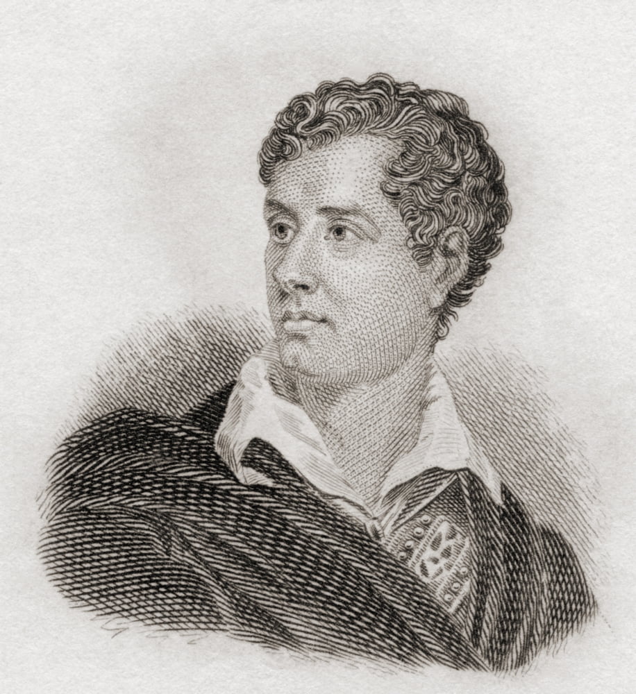 George Gordon Byron 6Th Baron Byron 1788 To 1824 Aka Lord Byron English Poet And Leading Figure In Romanticism From Crabbs Historical Dictionary Published 1825 Canvas Art - Ken Welsh Design Pics (14