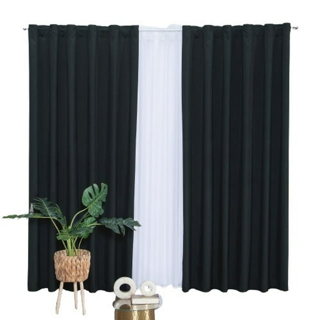 Cortina Decorativa Colchas Concord Neo Negro Estándar