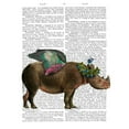thumbnail image 3 of Fab Funky 20x24 Black Modern Framed Museum Art Print Titled - Rhino with Strawberry Crown, 3 of 5