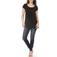 thumbnail image 2 of White Mark Women's Cap Sleeve Pleated Top, 2 of 6