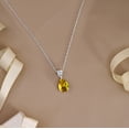 thumbnail image 4 of JeenMata 3.25 Carat Citrine November Birthstone - Round and Pear Cut Dangle Pendant Necklace in 18k White Gold Plated for Women, 4 of 8