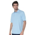 thumbnail image 2 of AVA Athletica Men's Polo Collar Moisture-Wick Active Wear Fine Striped T-Shirt; Alaskan Blue; MD, 2 of 6
