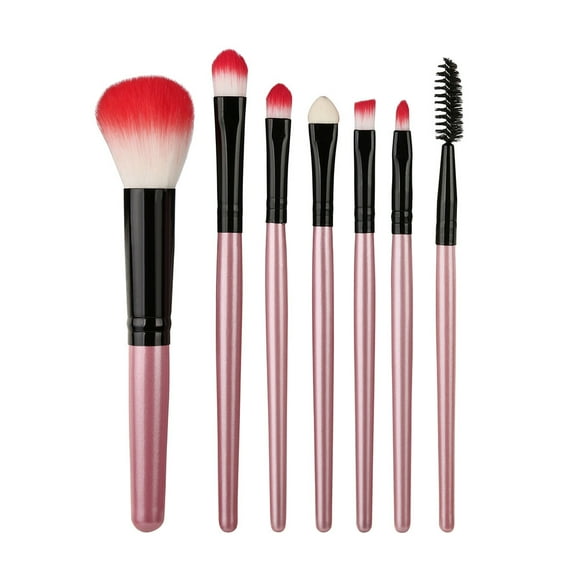 Fiudx 7 Brochas de Maquillaje de Madera, Brochas para Sombras de Ojos, Brochas para Difuminar Cosméticos.
