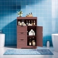 thumbnail image 5 of Homall Wood Bathroom Floor Cabinet with 3 Drawers and 1 Cupboard Free Standing Storage Organizer Hallway Entryway Cabinet for Living Room Kitchen, Brown, 5 of 8