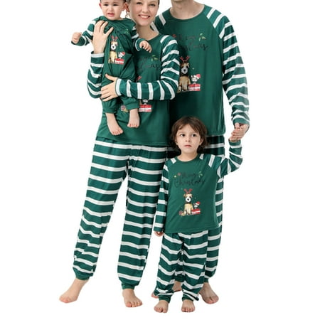 

Family Christmas Pajamas Matching Sets Christmas Pjs Animal Plaid Loungewear for Adults Kids Xmas Sleepwear Set