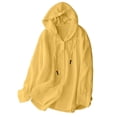 thumbnail image 5 of fheaev Women'S Upf 50+ Sun Protection Hooded Zipper Jacket Lightweight Long Sleeve Sun Shirt for Hiking Outdoor Yellow S, 5 of 5