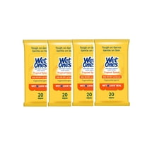 (4 Pack) Wet Ones Antibacterial Hand Wipes, Tropical Splash Citrus Scent, 20 Ct Travel Pack, Hypoallergenic