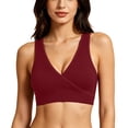 thumbnail image 3 of CFLVAEK Seamless Bras for Women Wireless Deep V Bra Comfort Push Up Wide Straps Bralettes Full Coverage Cotton Bras Red XXL, 3 of 10