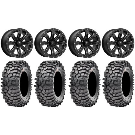 MSA Bounty 15" Wheels Black 32" Roxxzilla Tires Can-Am Maverick X3 / Honda Pioneer 1000 / Talon
