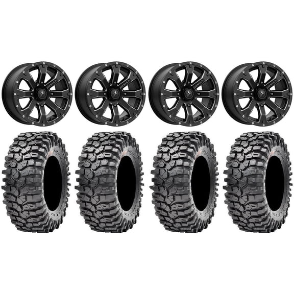 MSA Bounty 15" Wheels Black 32" Roxxzilla Tires Can-Am Maverick X3 / Honda Pioneer 1000 / Talon