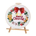 thumbnail image 2 of Kit de bordado navideño, , bricolaje, para principiantes, regalo de Navidad, decoración del hogar, incluye aro, hilos de colores, juego Estilo D, 2 of 9