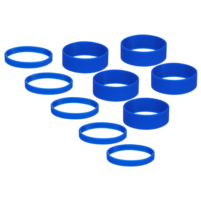 Unique Bargains Silicone Élastique Sublimation Gobelets Titulaire des Bandes de Bagues, Bleu 10Pcs