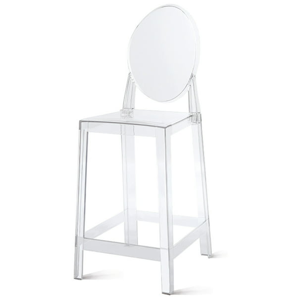 2xhome 25 Seat Height Clear, Molded Plastic Bar Stools