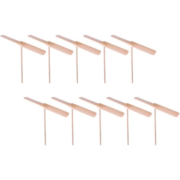 10 Piezas Helicóptero Volador Juguete Libélula de Madera Frotado a Mano Hélice DIY Novedad Helicóptero de Mano Juguete Libélula de Bambú Juguete de Hélice Giratoria para Exteriores
